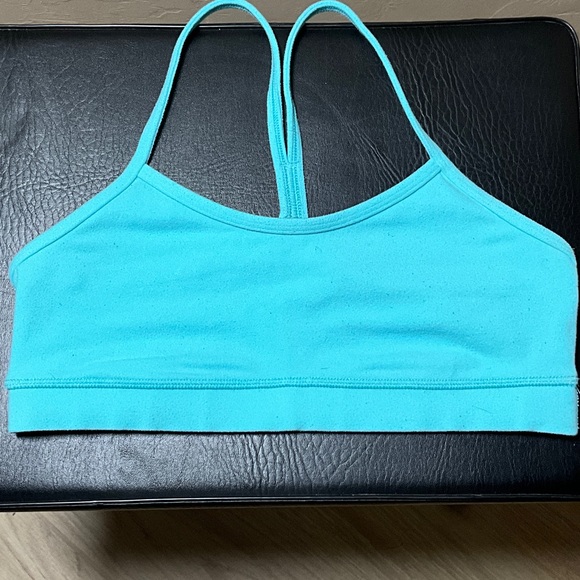 lululemon athletica Turquoise Sports Bra in Angle Blue Strappy Y Top - Picture 7 of 9